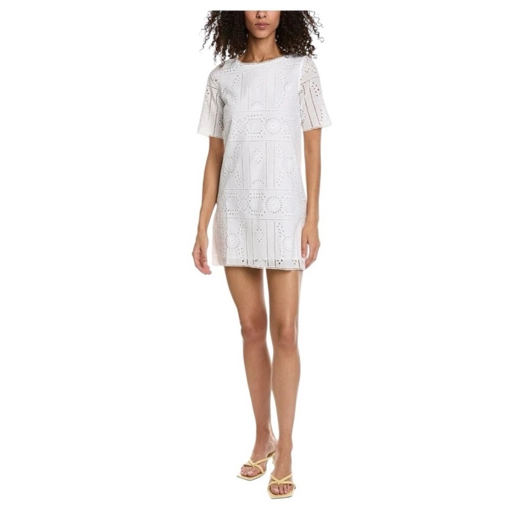 The Kooples White Flower Embroidery Shift Dress | Size 1